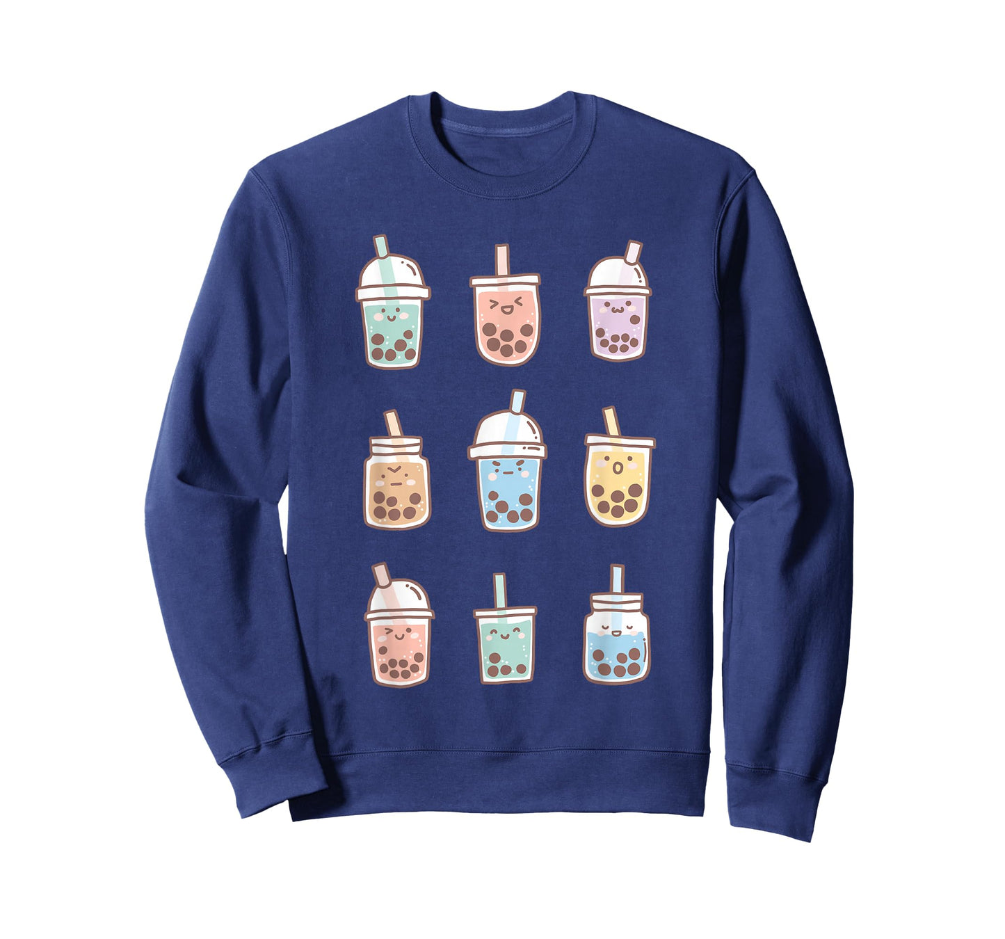 Cute Kawaii Boba Anime Bubble Tea Pastel T-Shirt Small