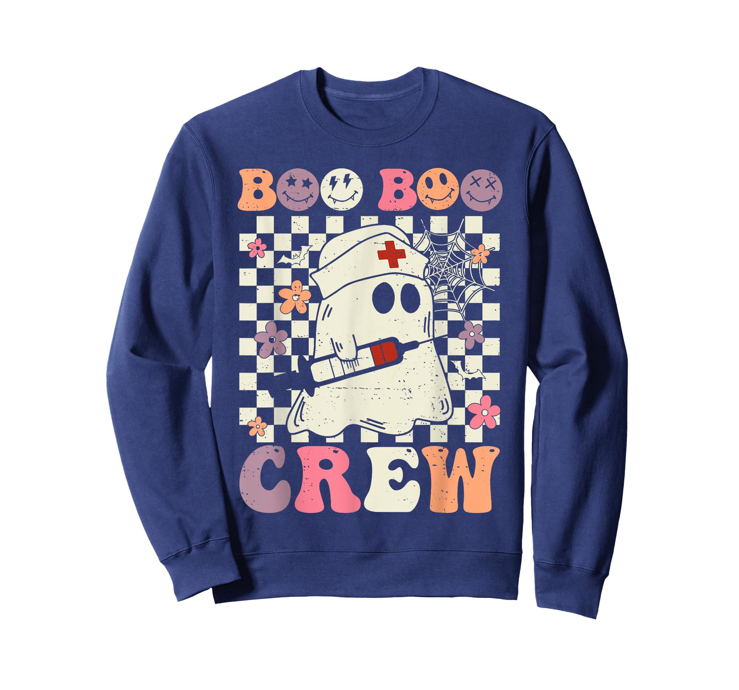 Retro Boo Boo Crew Nurse Halloween Ghost Nursing T-Shirt