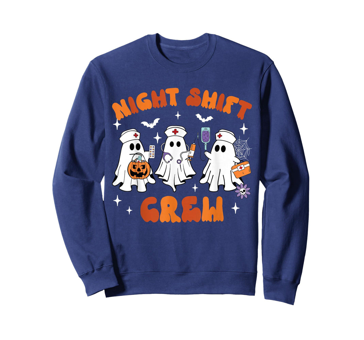 Night Shift Crew Boo Ghost Halloween RN Registered Nurse T-Shirt