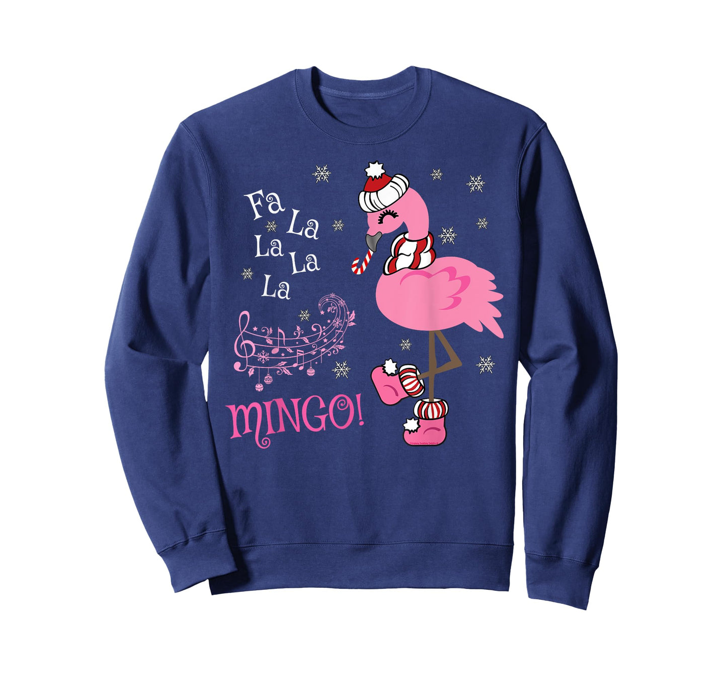 Cute Fa La La MINGO Candy Cane Christmas Flamingo T-Shirt