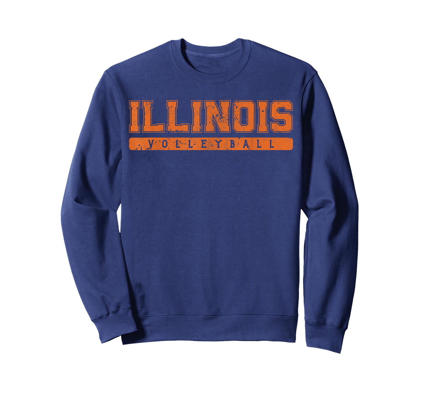 Illinois Volleyball Orange Vintage Text T-Shirt