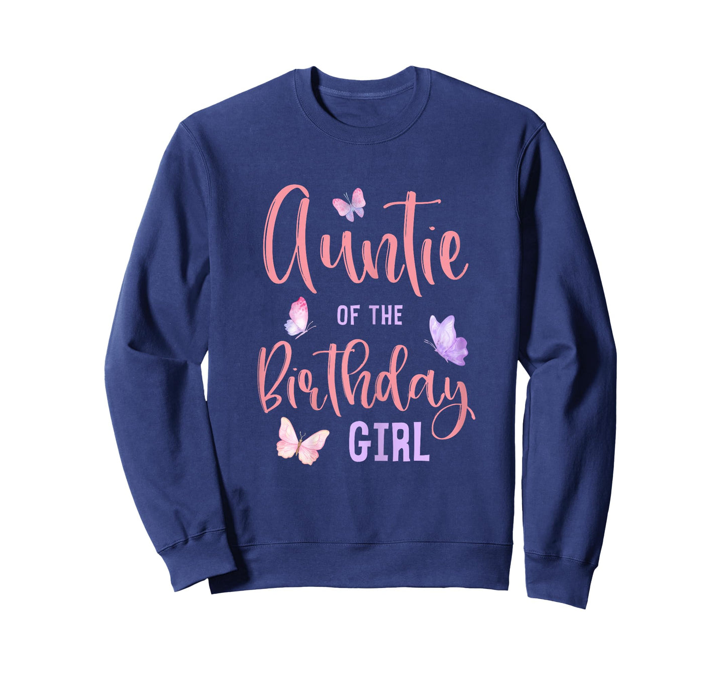 Auntie of The Birthday Girl Butterfly Party Matching Family T-Shirt