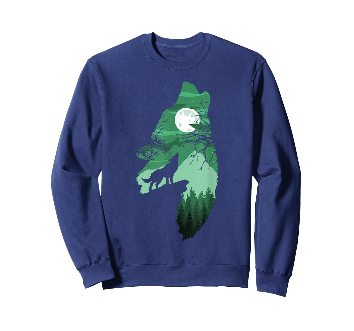 Howling Wolf with Full Moon Wolf Men Women Kids Boys T-Shirt