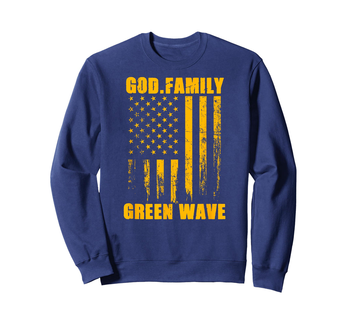 Gallatin Green Wave God. Family. Vintage USA Flag T-Shirt