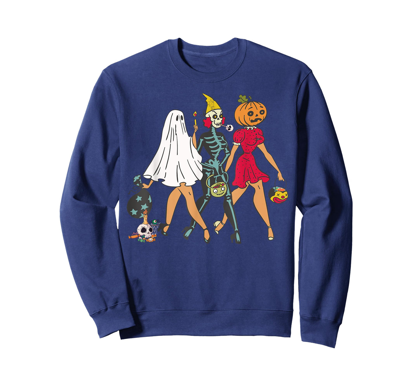 Halloween Witch Pin Up Retro Vintage Pumpkin Women T-Shirt