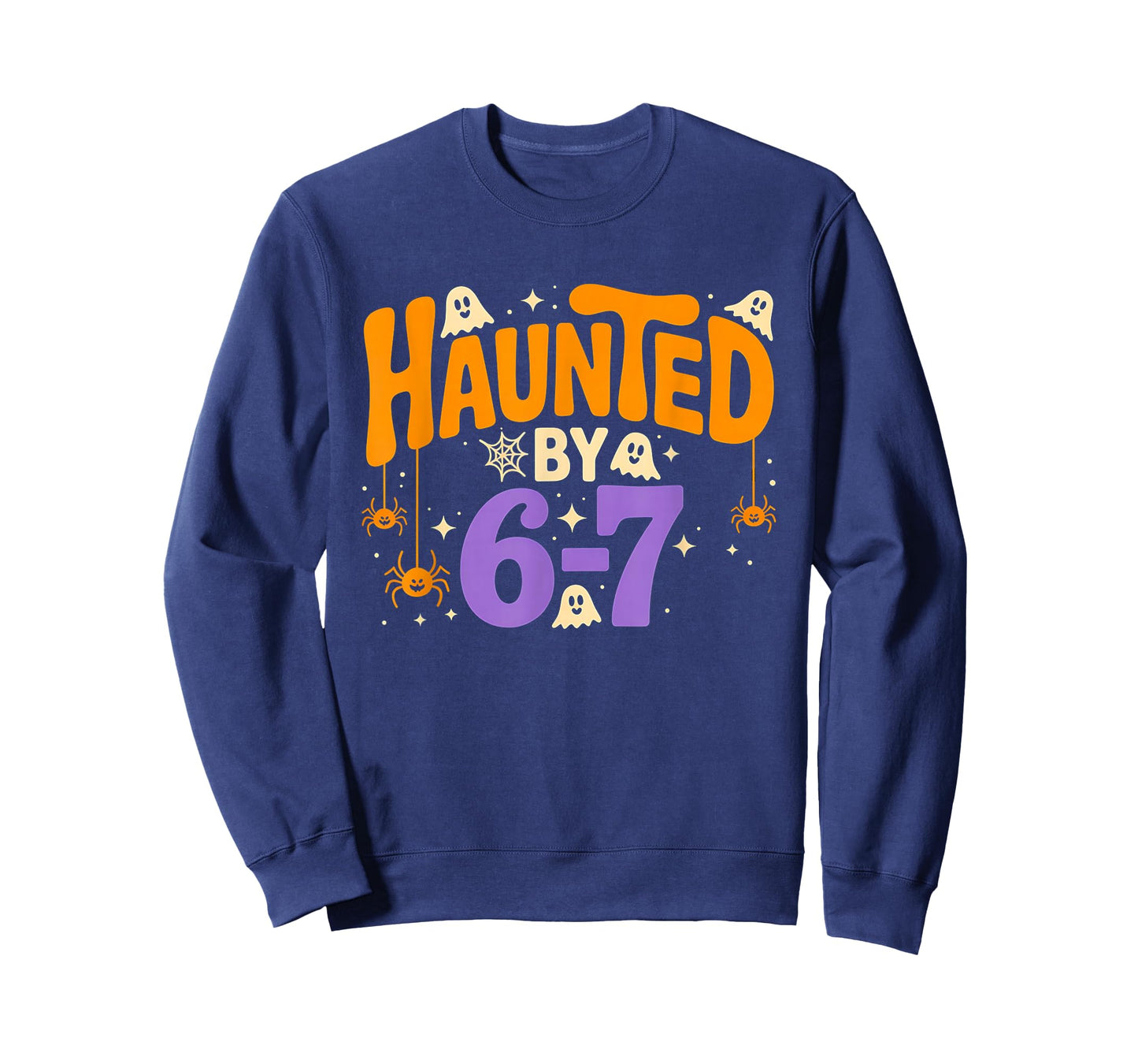 Haunted by 6-7 Halloween Ghosts and Spiders Design T-Shirt