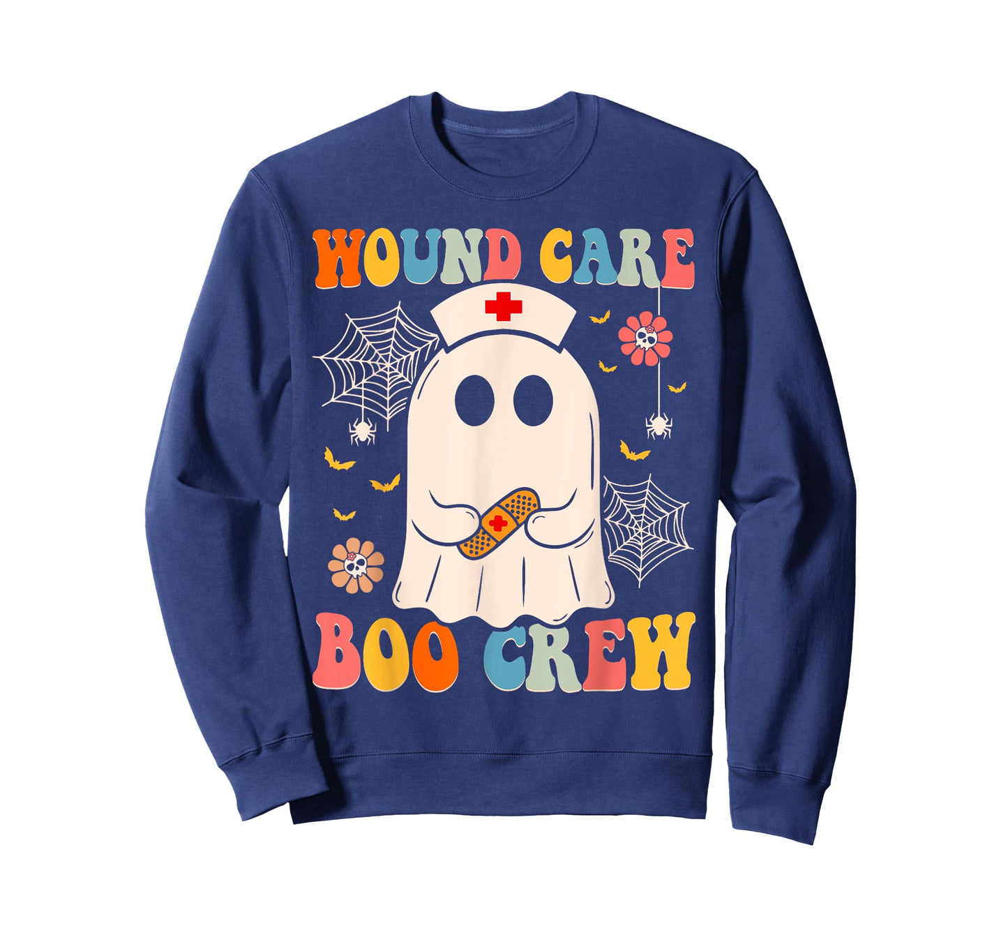 Groovy Wound Care Boo Crew Nurse Funny Ghost Halloween Nurse T-Shirt