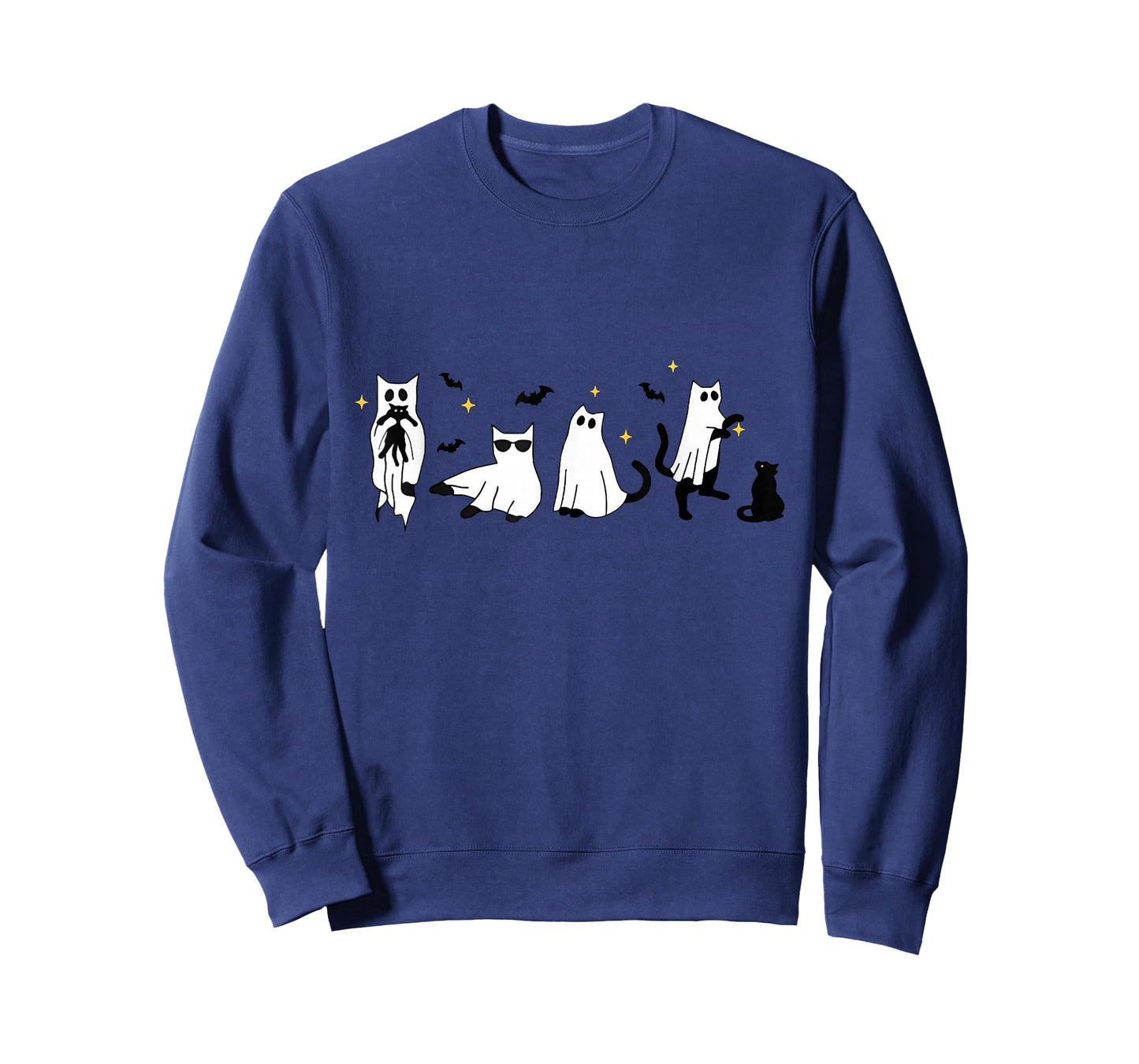 Ghost Holding Black Cat Funny Halloween Cat Lovers Women T-Shirt