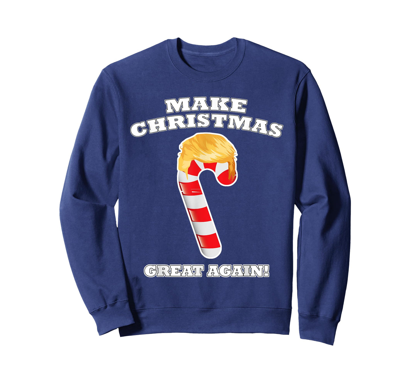 Make Christmas Great Again Holiday Candy Cane Trump Hair T-Shirt