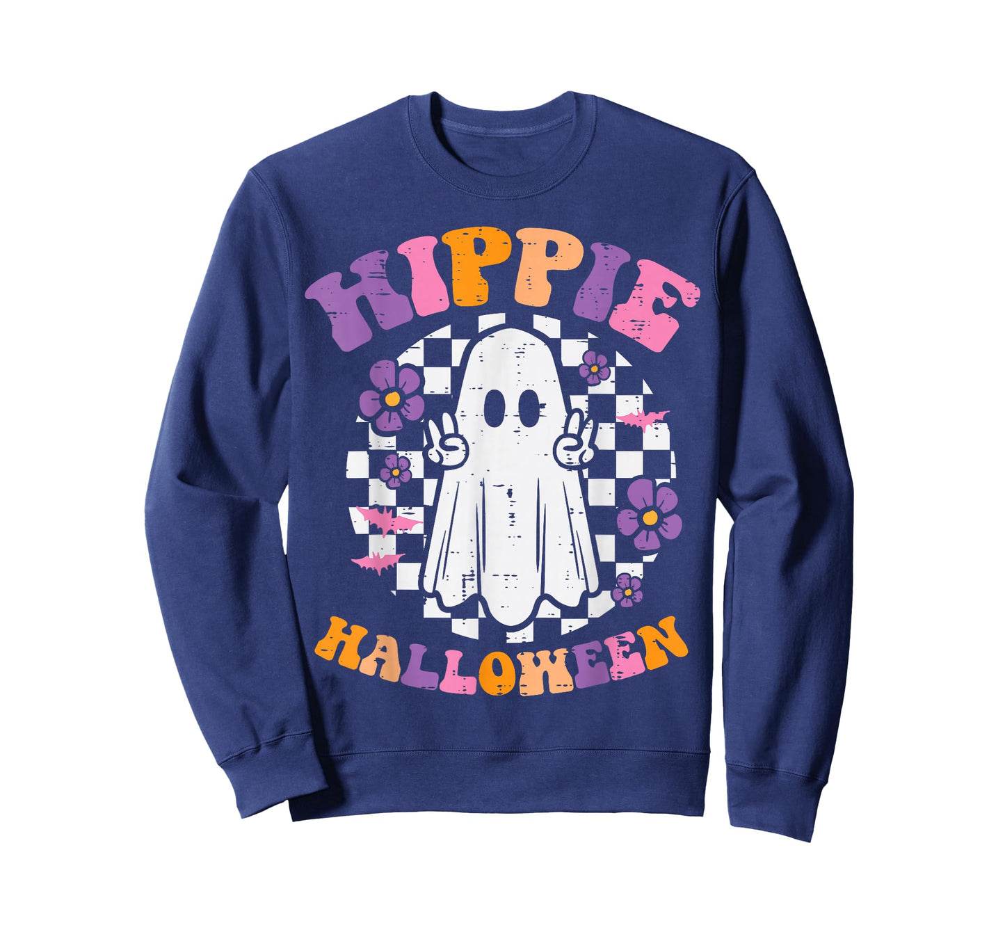Hippie Halloween Ghost Peace Retro Costume Women Kids Men T-Shirt