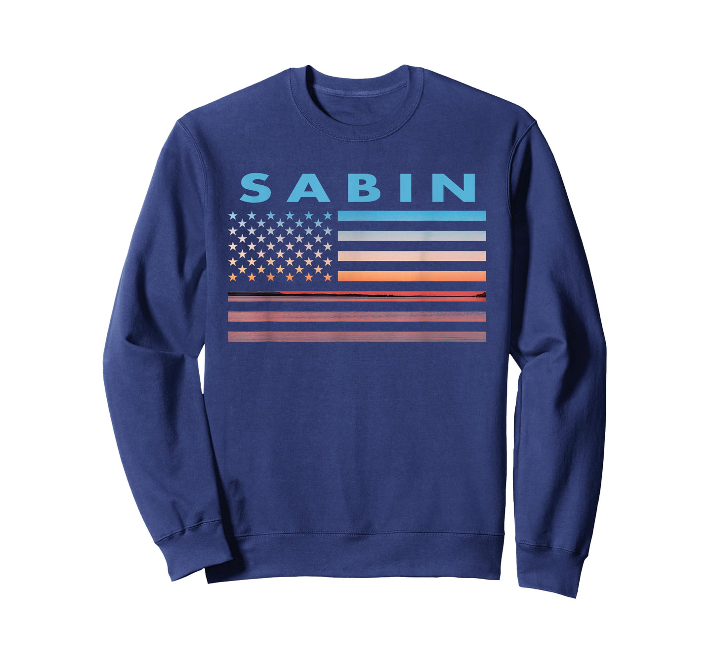 Vintage Sunset American Flag Sabin, Wisconsin T-Shirt for Women Men