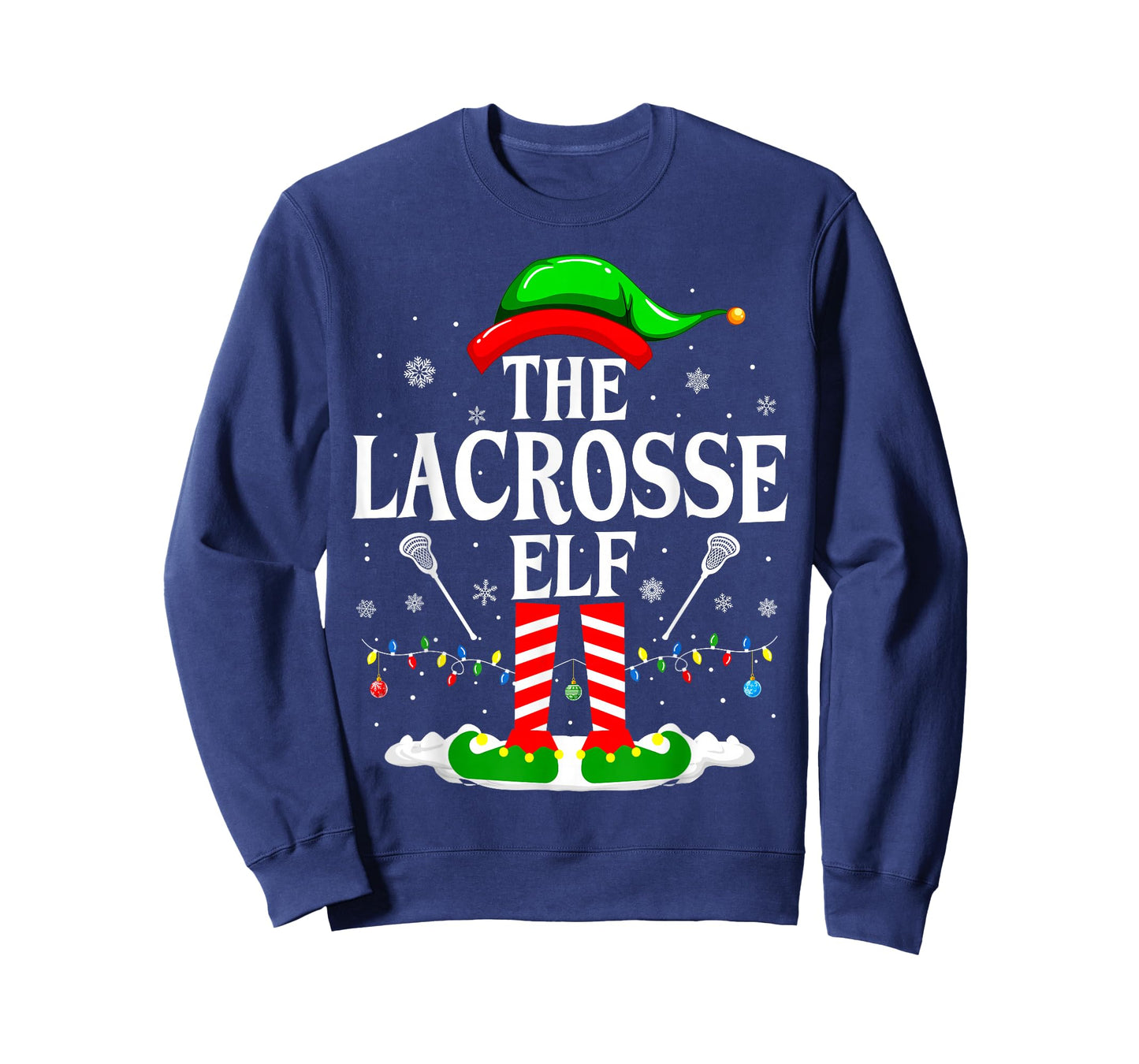 The Lacrosse Elf Funny Matching Xmas Lacrosse Christmas Lax T-Shirt