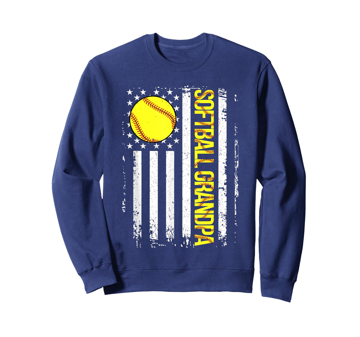 Softball Grandpa American Flag Vintage ic Game Day T-Shirt for Women Men