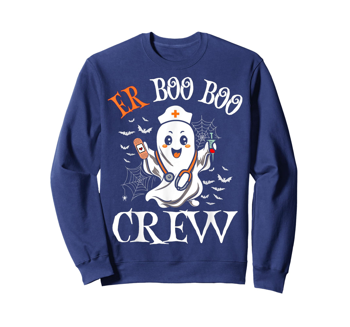 ER Nurse Boo Crew Vintage Halloween Emergency Room Nurse T-Shirt