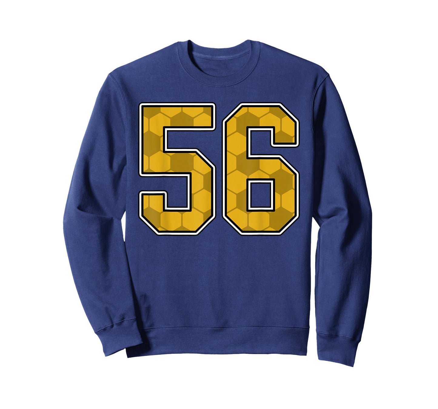 Gold Soccer Pattern Number 56 Jersey Player Uniform #56 T-Shirt