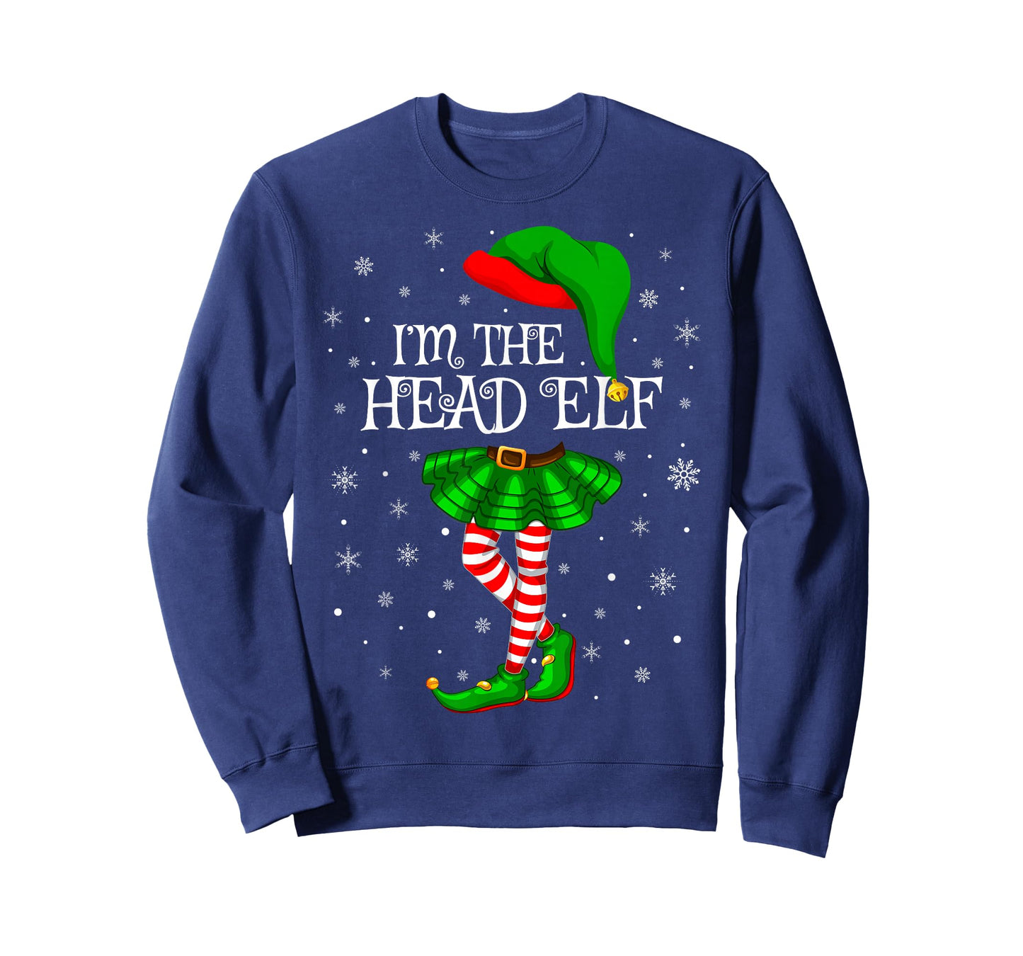Head Elf Christmas Matching Family Women Girls Elf T-Shirt