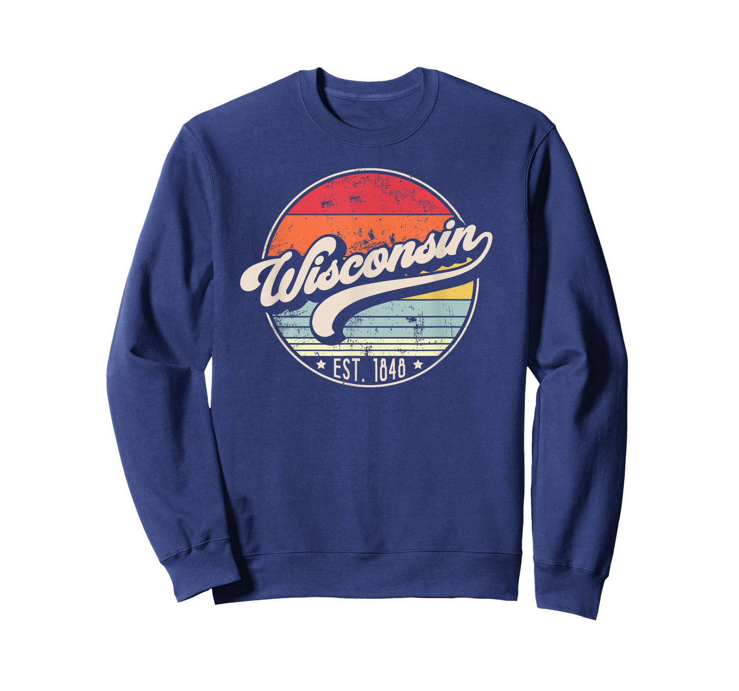 Retro Wisconsin Home State WI Cool 70s Style Sunset T-Shirt