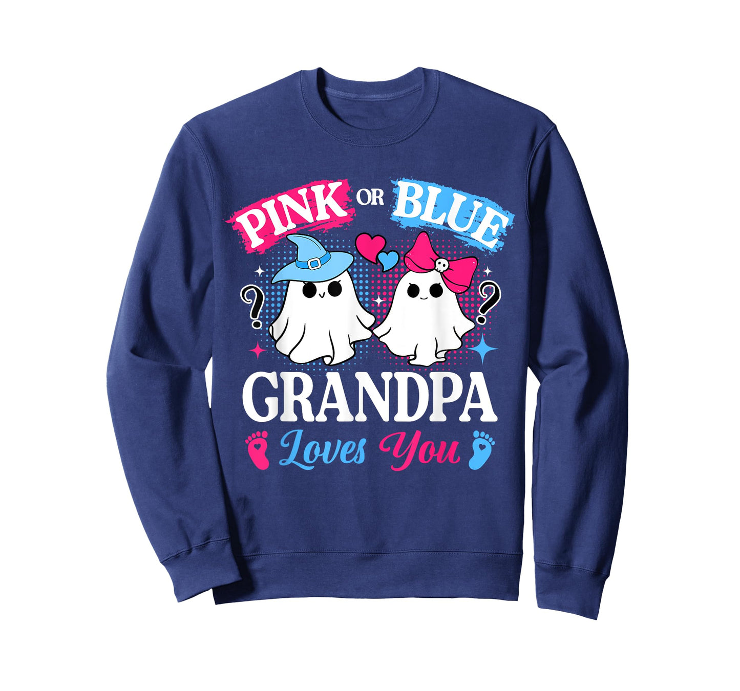 Pink or Blue Grandpa Loves You Gender Reveal Halloween T-Shirt