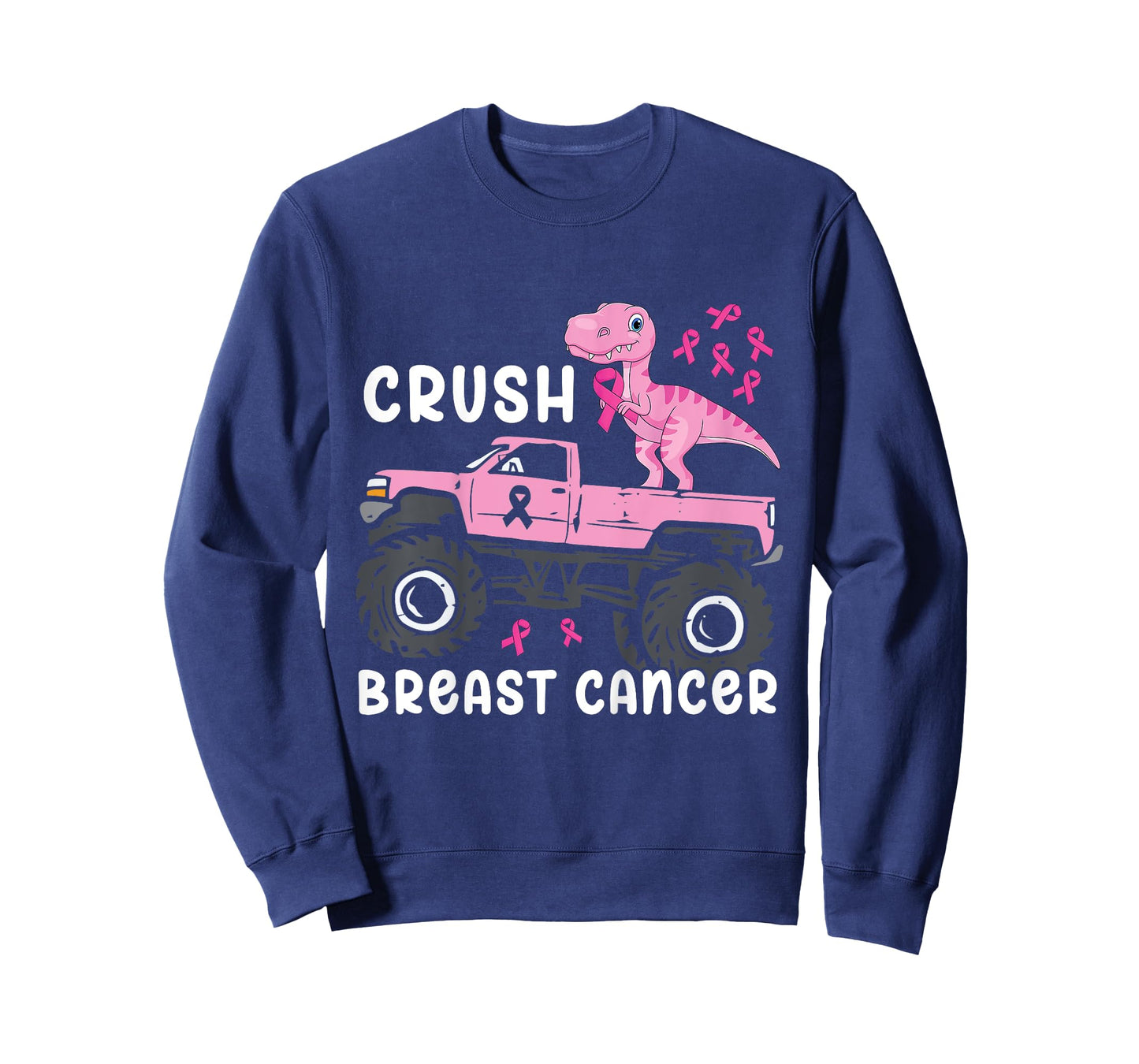 Kids Crush Breast Cancer Monster Truck Dinosaur T Rex Boys Kids T-Shirt