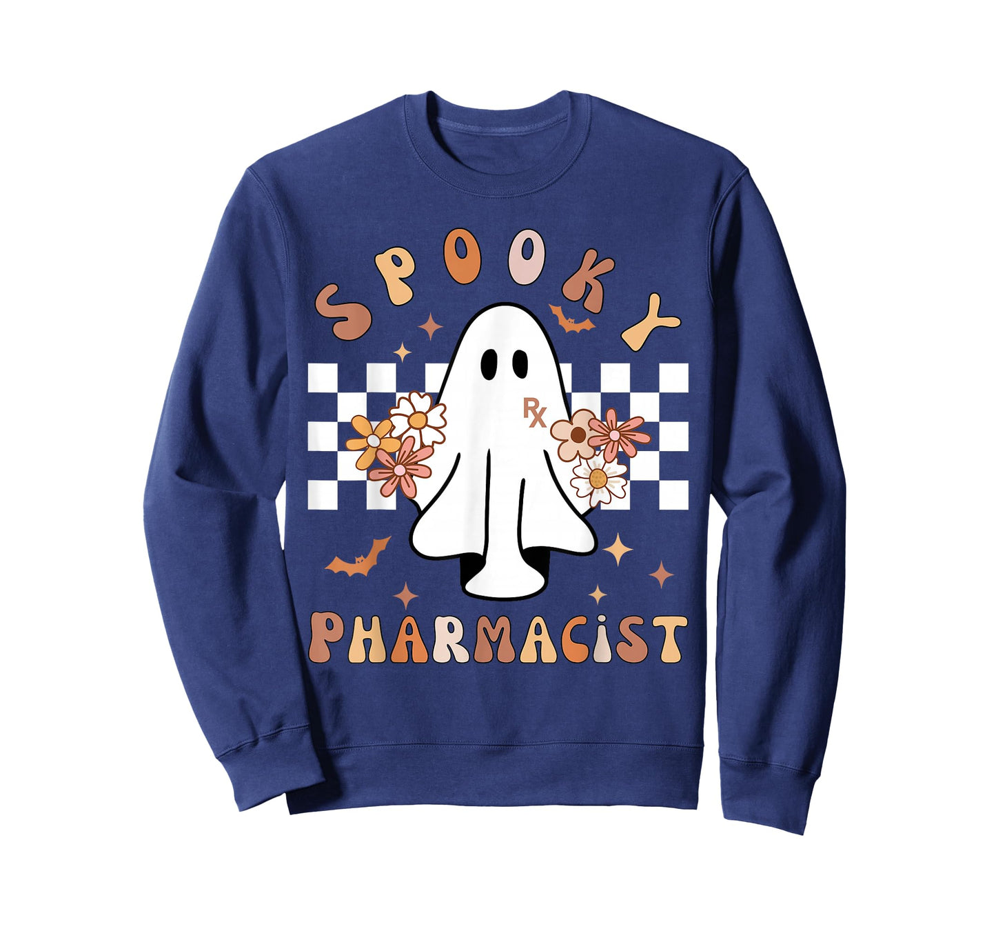 Spooky Pharmacist Floral Ghost Halloween Pharmacy Technician T-Shirt