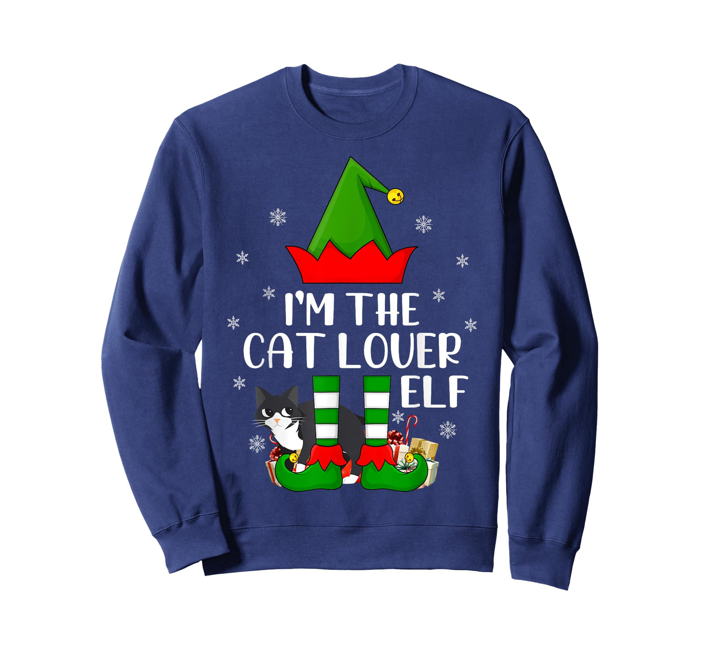 Matching Family I'm The Cat Lover Elf Christmas T-Shirt for Men Women Kids