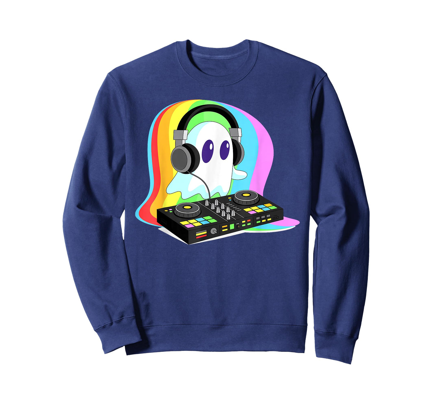 House Music Ghost DJ Optical Illusion Edm Halloween Rave DJ T-Shirt