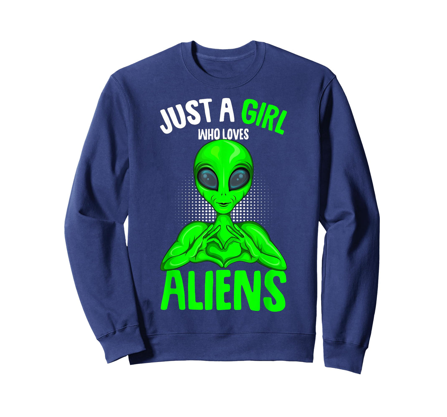 Just a Girl who loves Aliens Ufo Kids Green Alien T-Shirt
