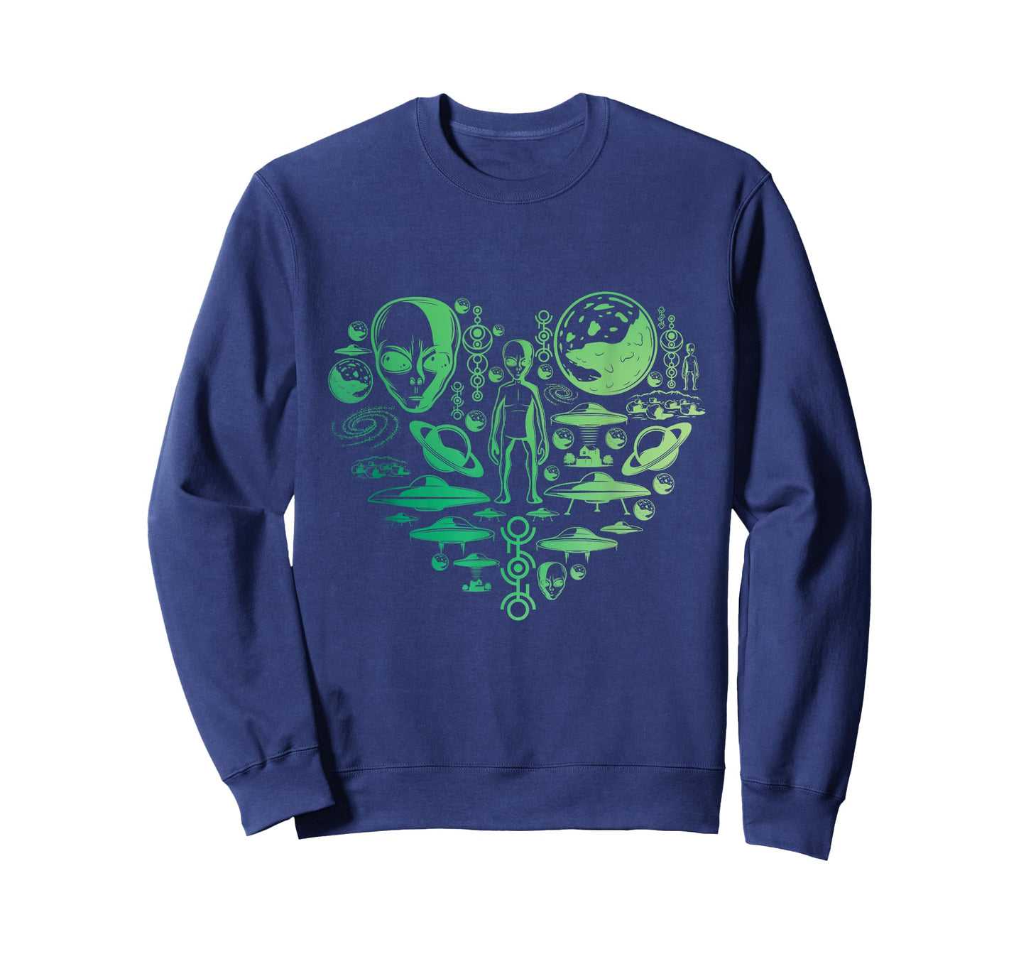 Aliens UFO Enthusiast lovers heart men women kids Abduction T-Shirt