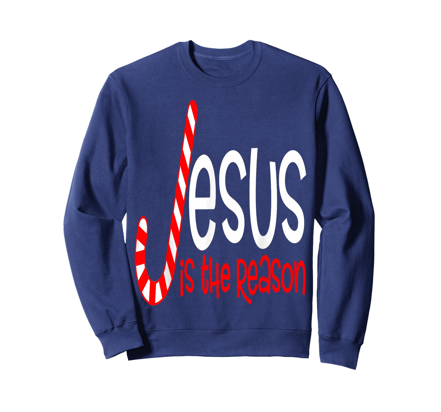 Jesus Is The Reason Christian Religious Christmas Candy Cane T-Shirt