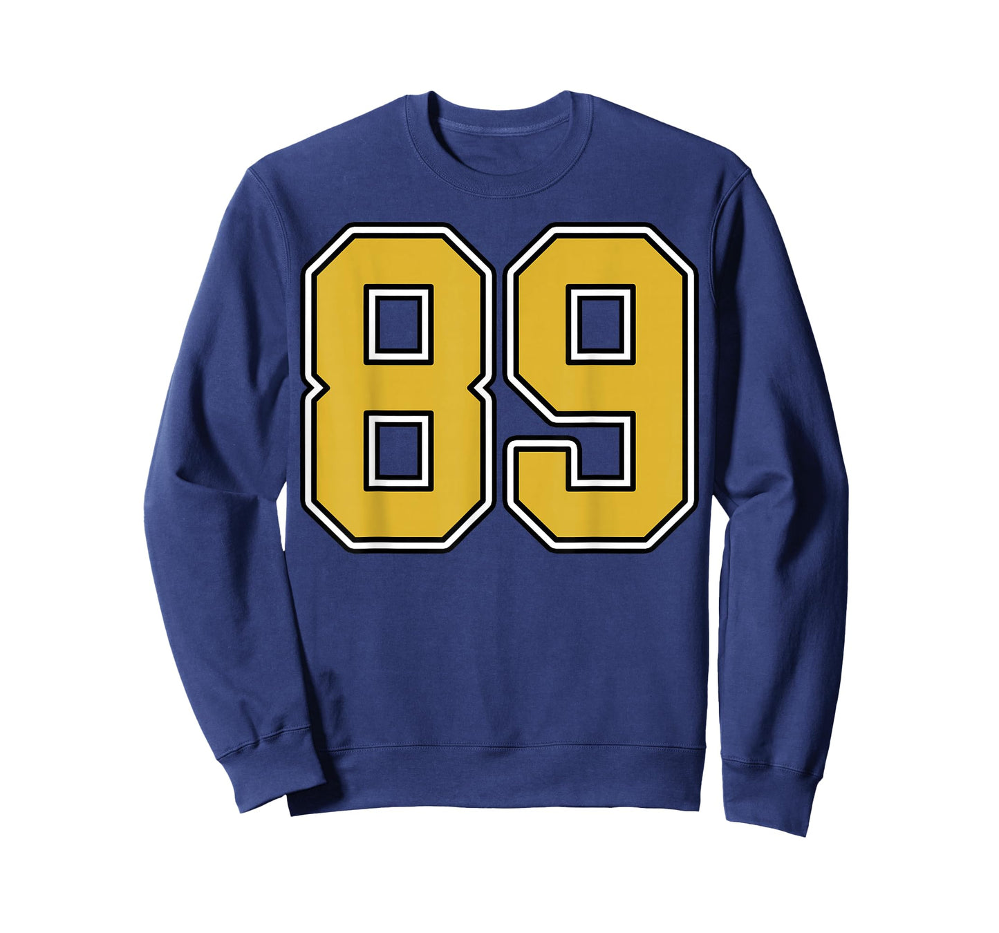 Old Gold Black White Sports Number 89 Jersey Uniform Player T-Shirt