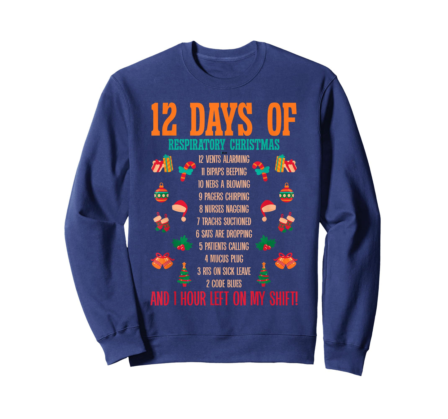 12 Days Of Respiratory Therapist Christmas RT Therapy Xmas T-Shirt