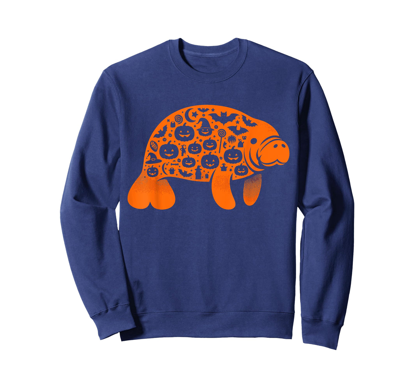 Funny Pumpkin Manatee Candy Halloween Mens Womens Kids T-Shirt