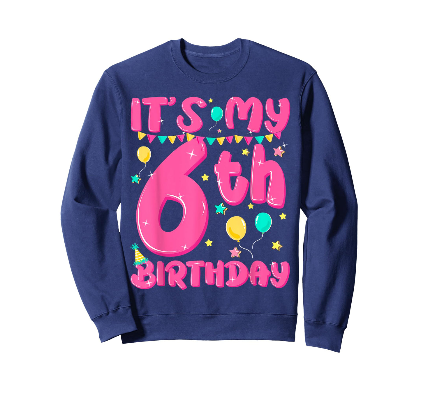 Cute It's My 6th Birthday 6 Six Year Old Kid Girl Pink Party T-Shirt