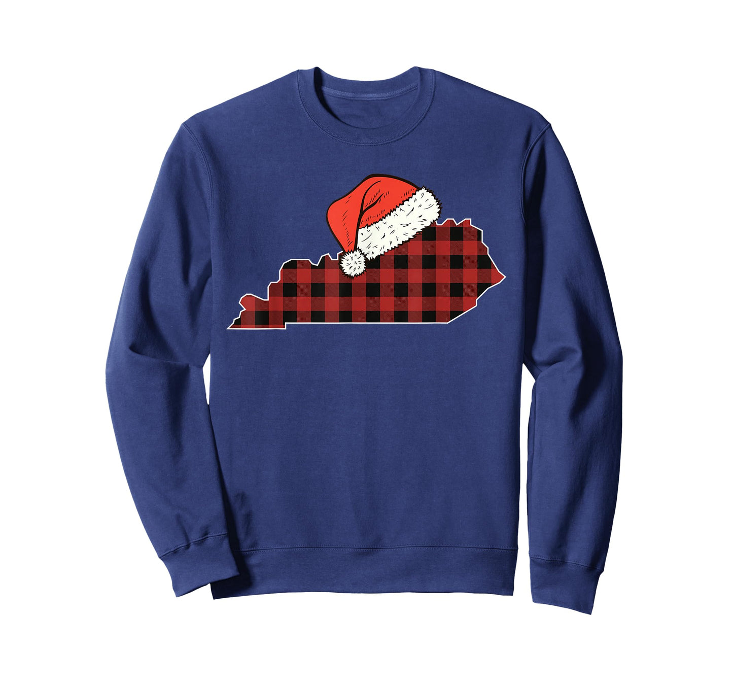Kentucky Plaid Christmas Santa Hat Holiday Matching Design T-Shirt