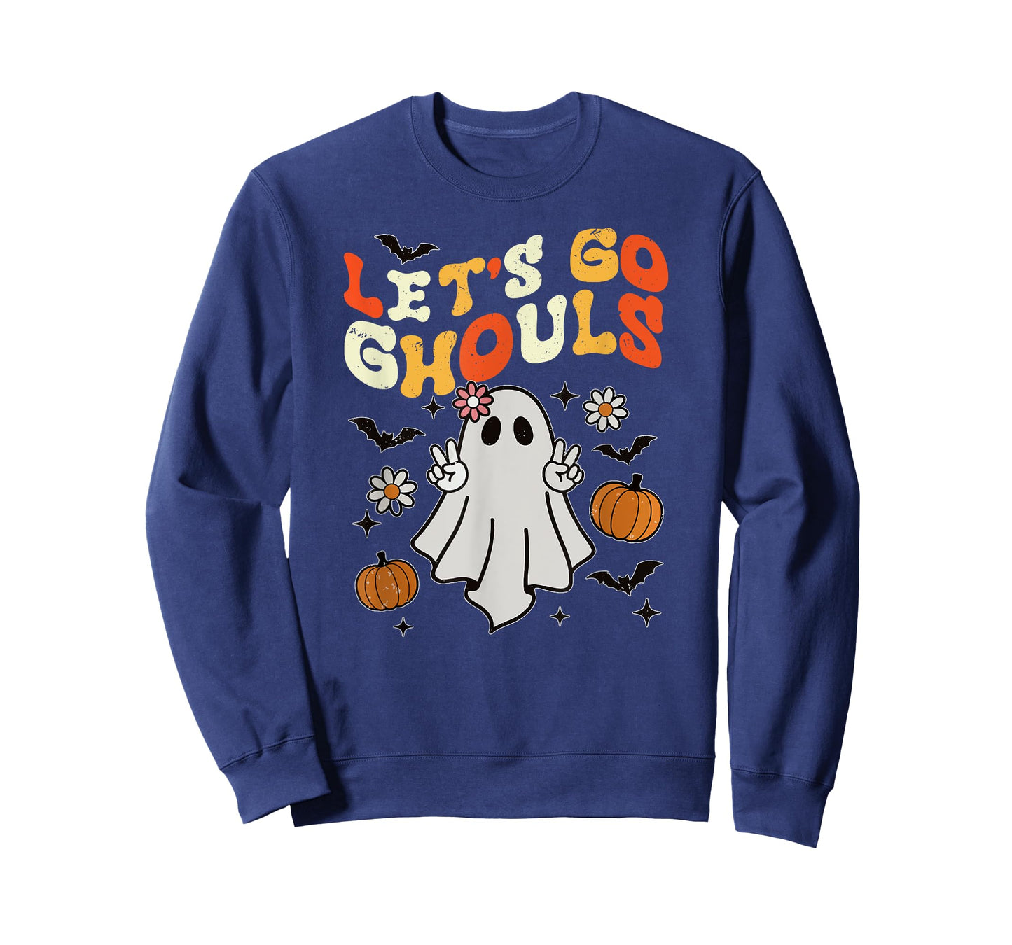 Halloween Lets Go Ghouls Ghost Retro Shirts Women Girl Kids T-Shirt