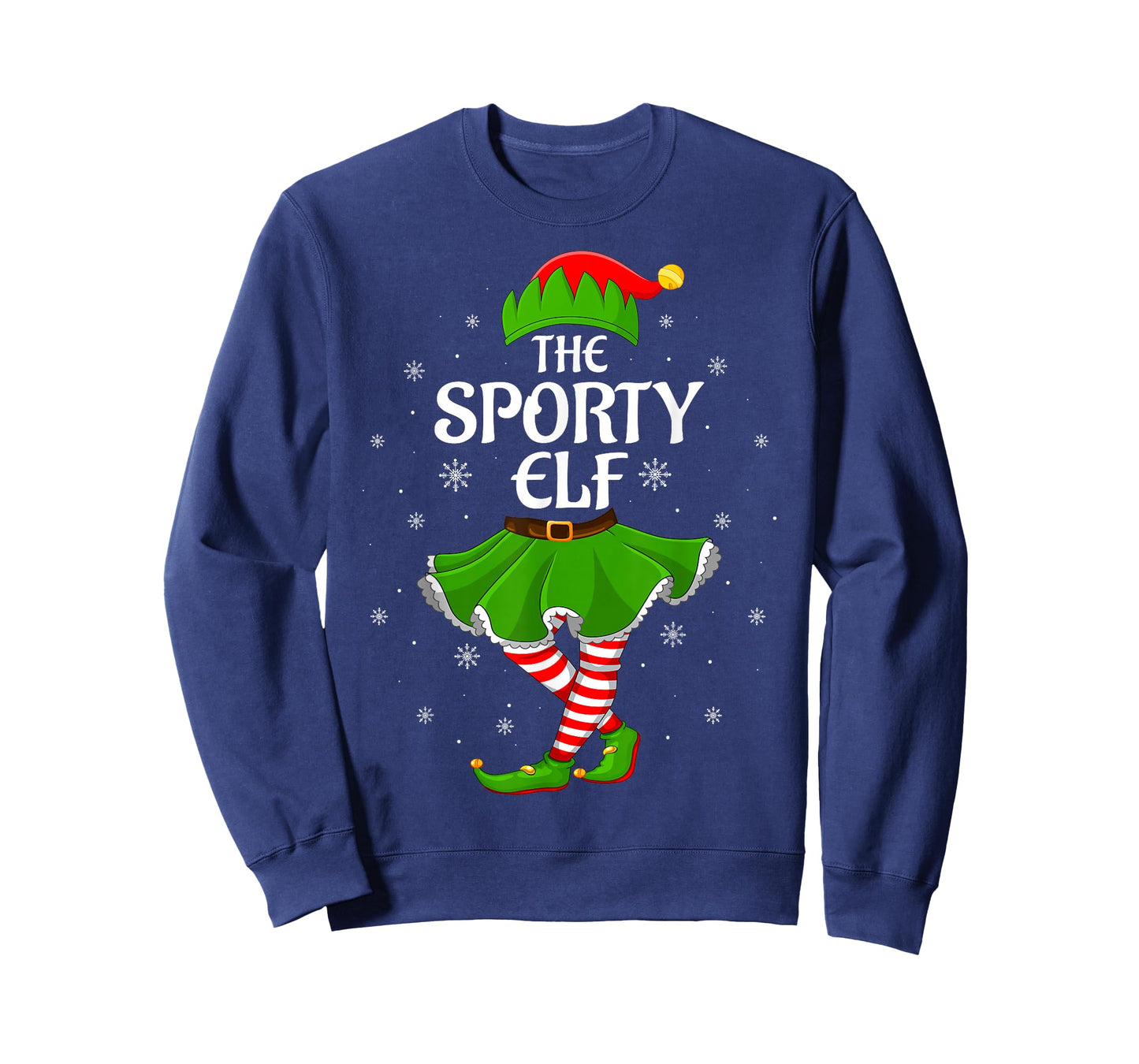 Sporty Elf Christmas Family Girls Women Elf Squad Xmas T-Shirt