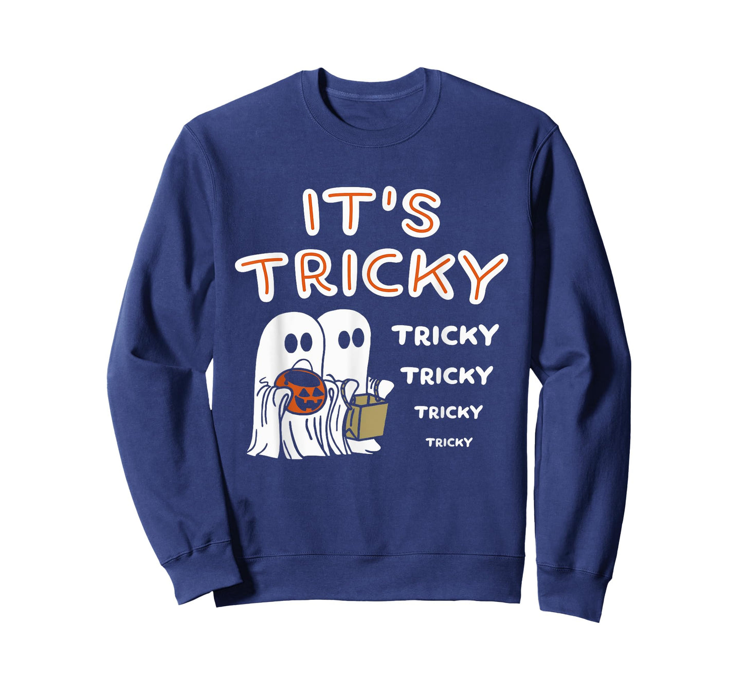 Funny Retro Ghosts Its Tricky Tricky Tricky Spooky Halloween T-Shirt