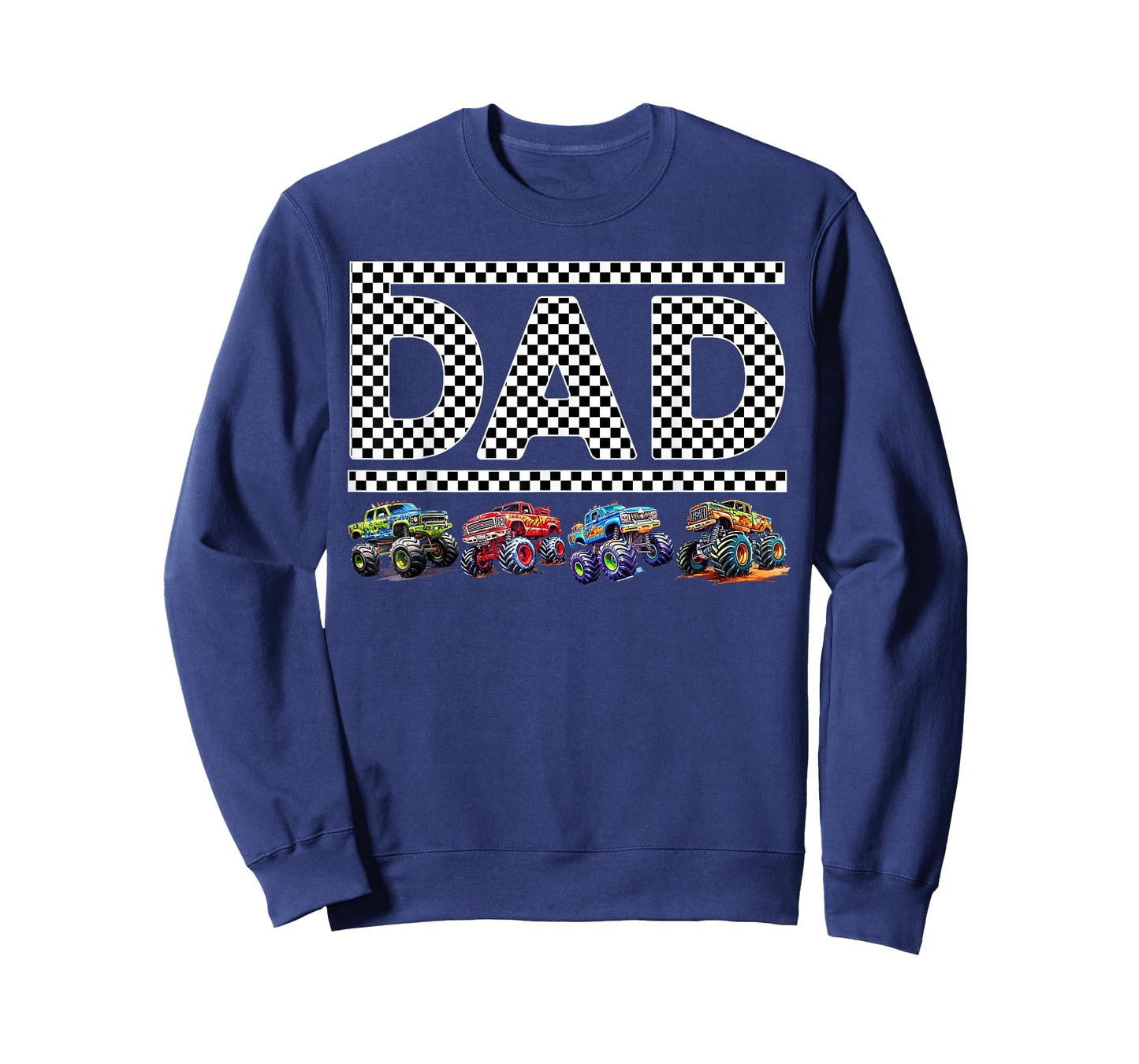 Dad Retro Monster Truck Family Crew Birthday Matching Family T-Shirt