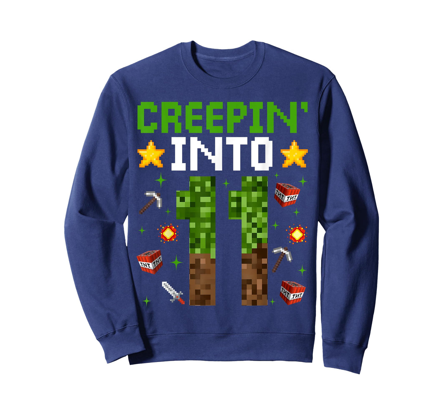 11th Birthday Gamer Pixel Creepin’ Into 11 Video Game Party T-Shirt