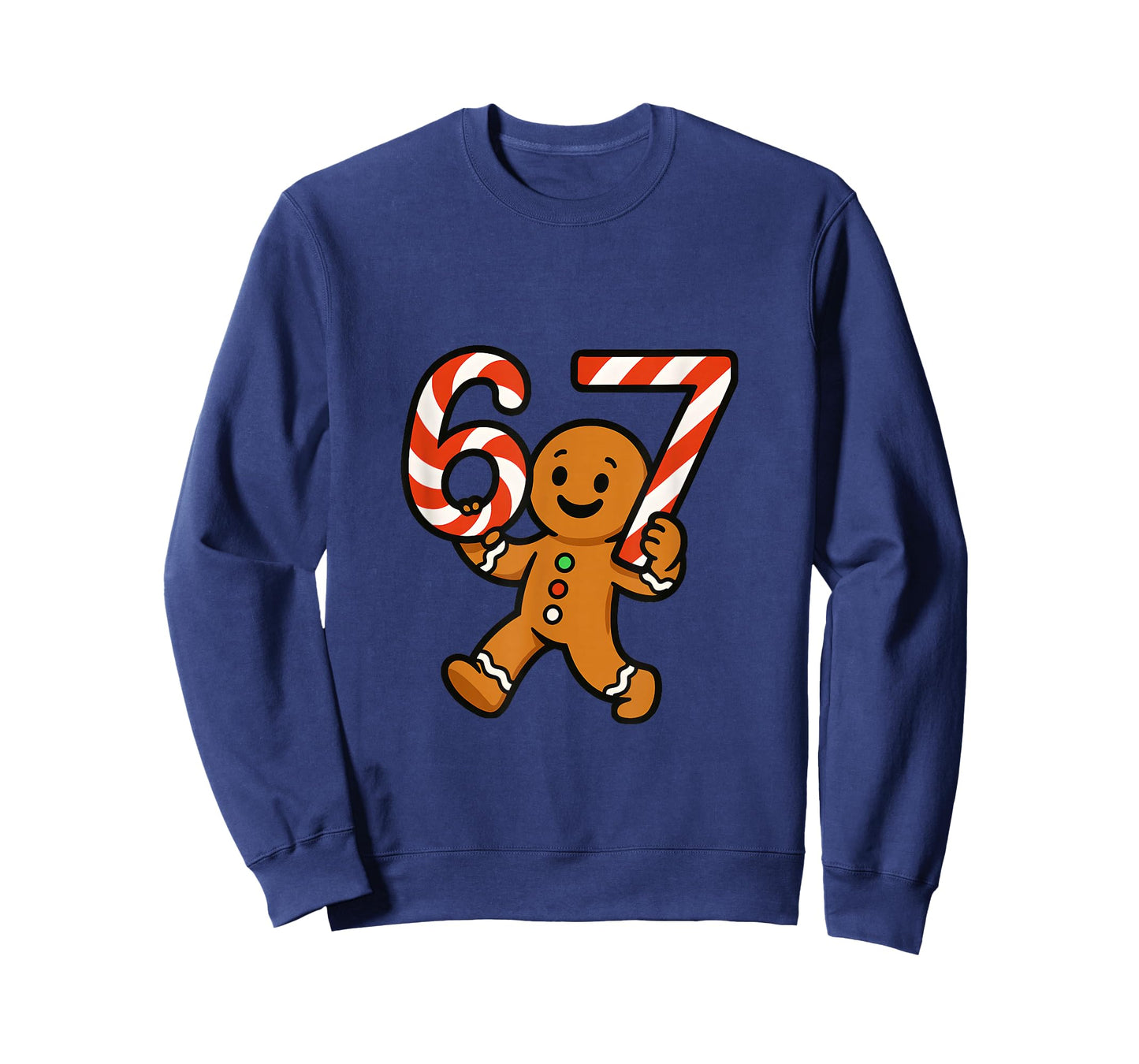 67 Christmas Gingerbreadman Candy Cane 6 7 Meme Xmas 67 T-Shirt