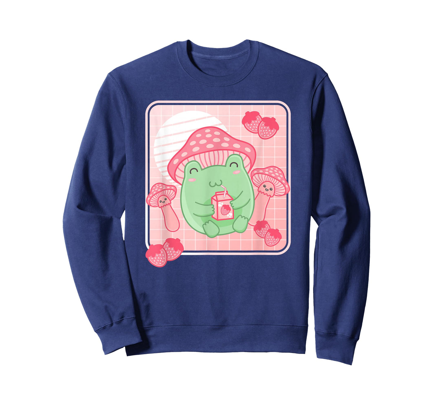 Kawaii Frog Pink Strawberry Milk Mushroom Women Girls T-Shirt