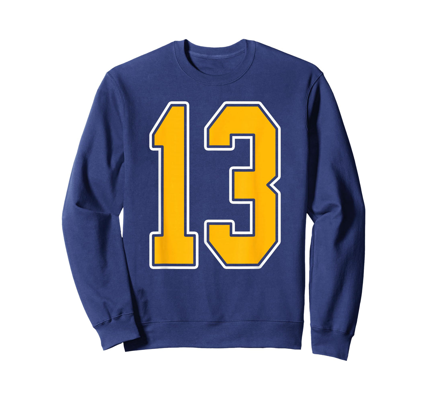 Gold and White Sports Number 13 Jersey Uniform Player T-Shirt