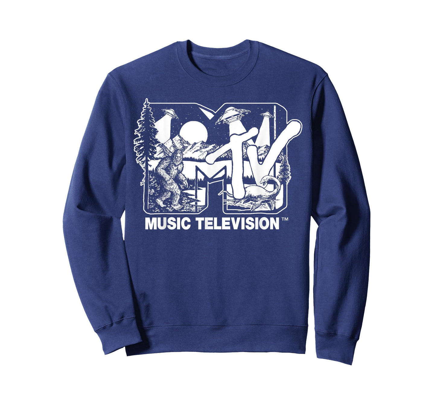 Mademark x MTV - Cryptid-Filled MTV Logo Feat. Bigfoot, UFO, & Nessie Sketch T-Shirt