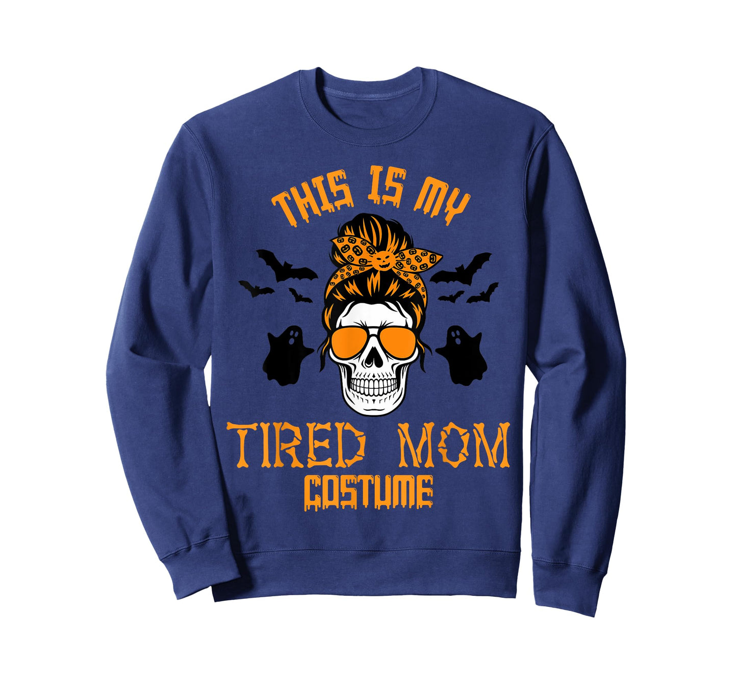 This Is My Tired Mom Halloween Costume Messy Hair Skeleton T-Shirt