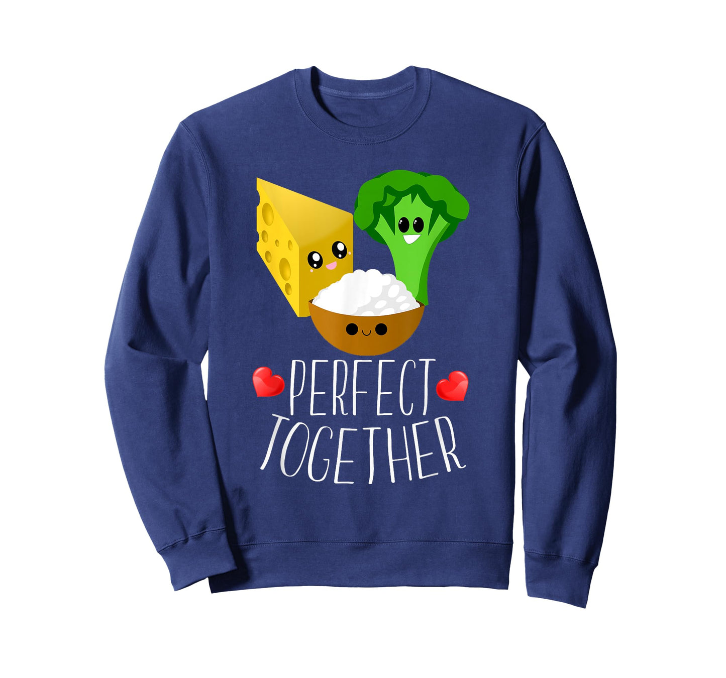Perfect Together Cheesy Rice Broccoli Kawaii Hearts T-Shirt
