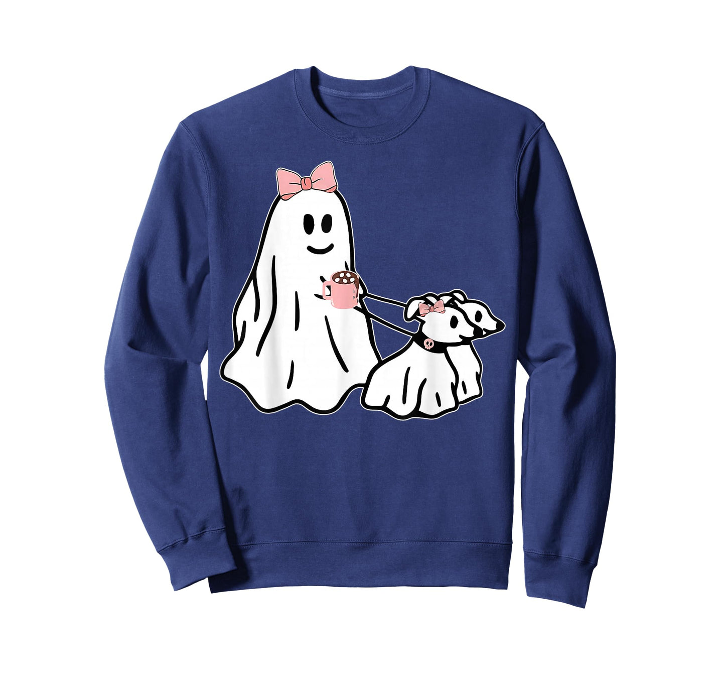 Funny Ghost Walking Dog Spooky Season Halloween Coquette T-Shirt