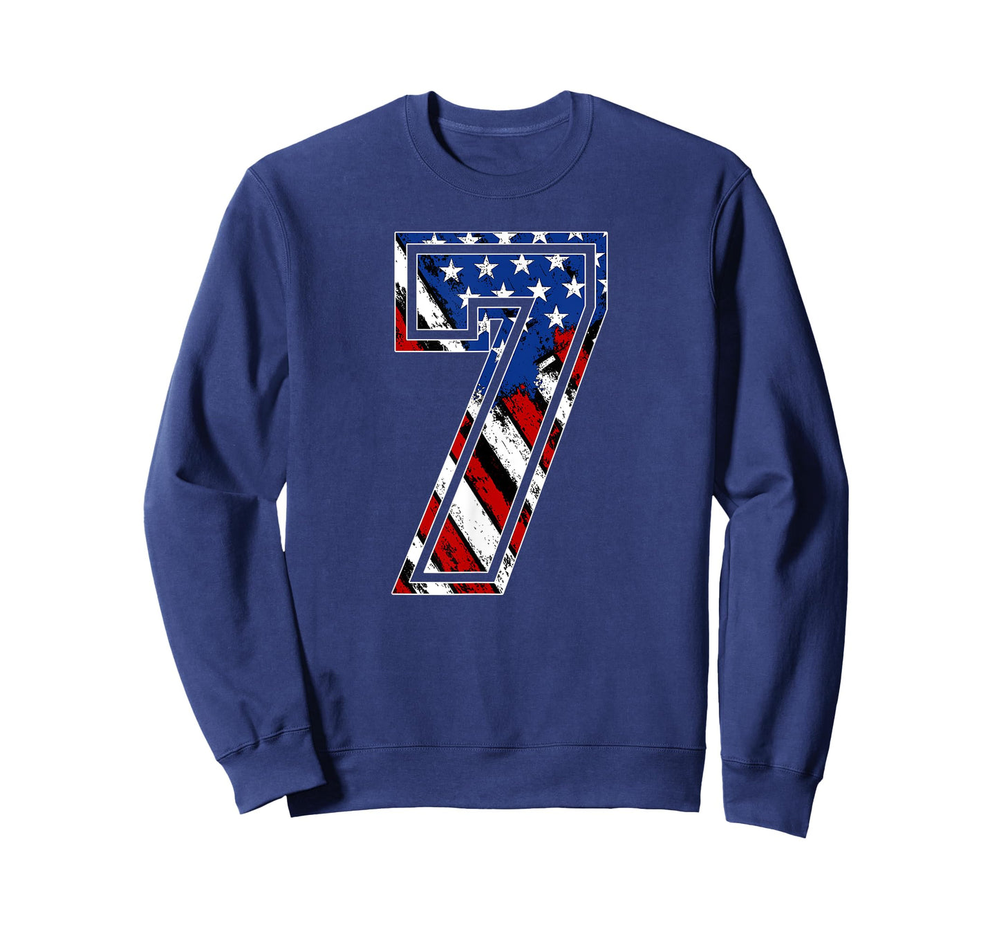 Number 7 Red White and Blue American Flag #7 Jersey Shirt T-Shirt