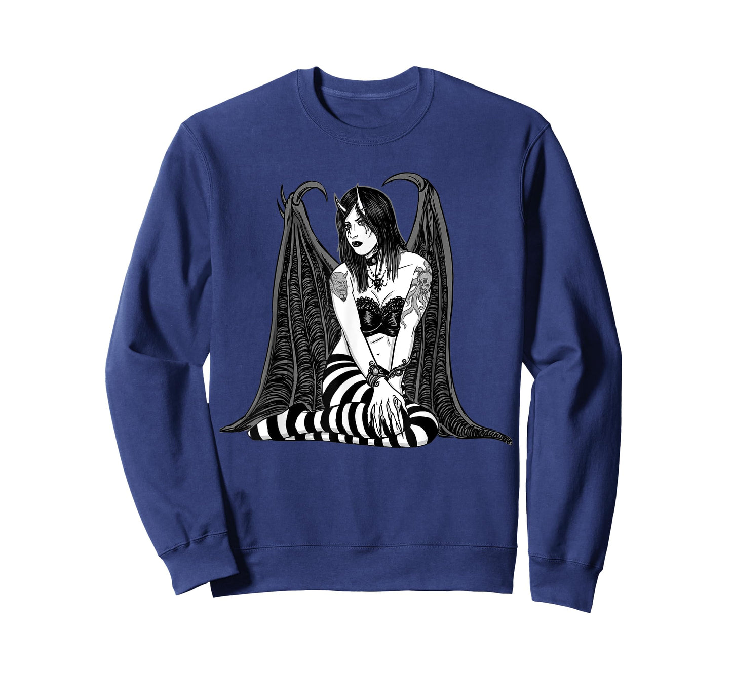 SEXY GOTH DEMONESS VAMPIRE HORROR Undead Illustrated T-Shirt