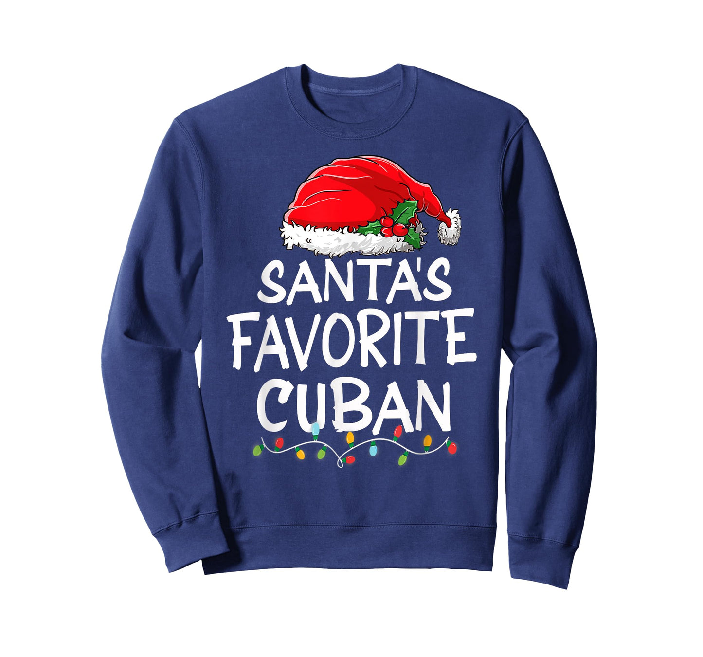 Santa's Favorite Cuban Christmas Santa Claus tree lights T-Shirt