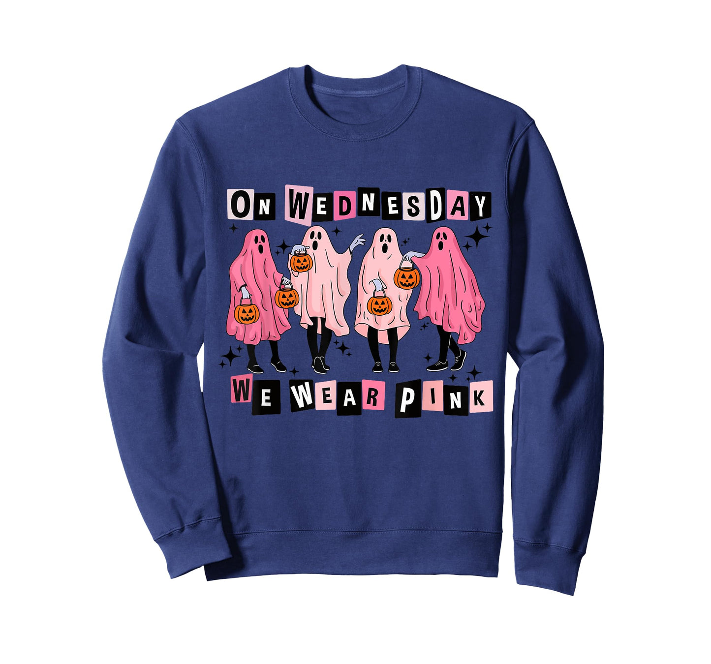 On Wednesday We Wear Cute Pink Ghost Halloween T-Shirt